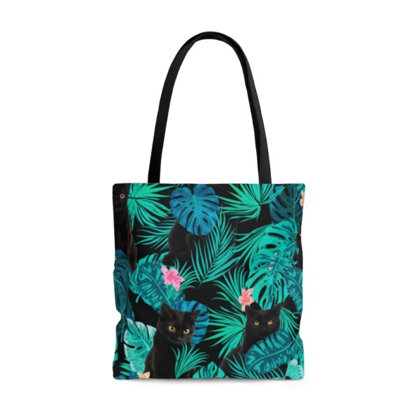 Black Cat Tropical Hawaiian Tote Bag