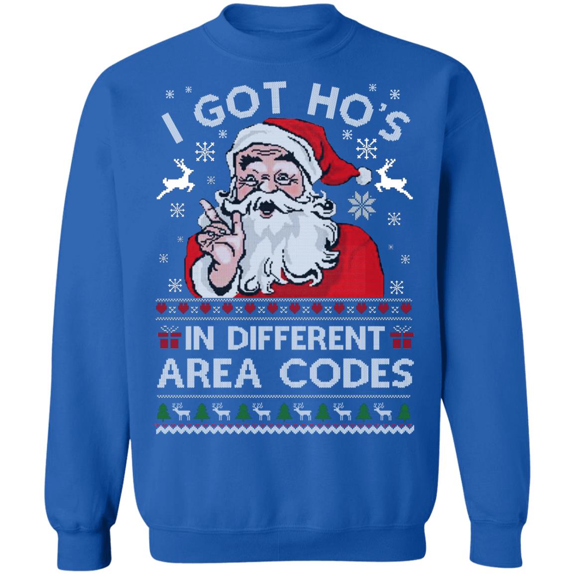 Santa I Got Ho’s In Different Area Codes Christmas Shirt