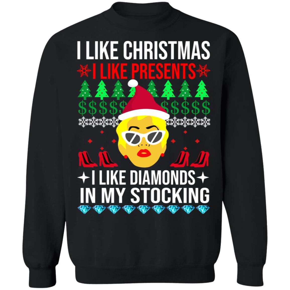 I Like Christmas I Like Presents I Like Diamonds Cardi B Christmas Shirt