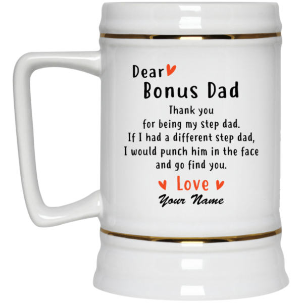 Dear Bonus Dad Personalized Mug, Thank you Step Dad, Father's Day gift Coffee Mug
