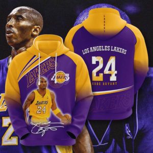 Kobe Bryant 24 Lakers All Over Printed 3D Hoodie - 3D Hoodie - Purple