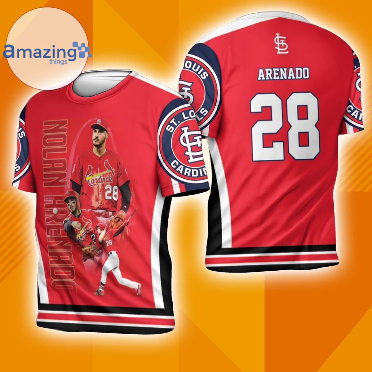28 Arenado St Louis Cardinals 3D T-Shirt Full Print T-Shirt