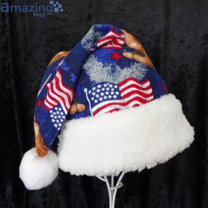 America Flag Patriotic Christmas Santa Hat For Adult And Child Product Photo 1