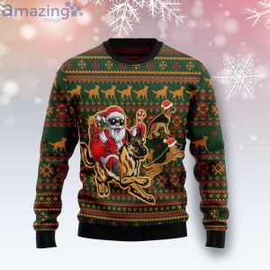 Awesome German Shepherd Dog Santa Claus Christmas Ugly Sweater Product Photo 1