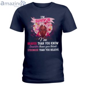 Breast Cancer Awareness Black Girl Ladies T-Shirt Product Photo 2