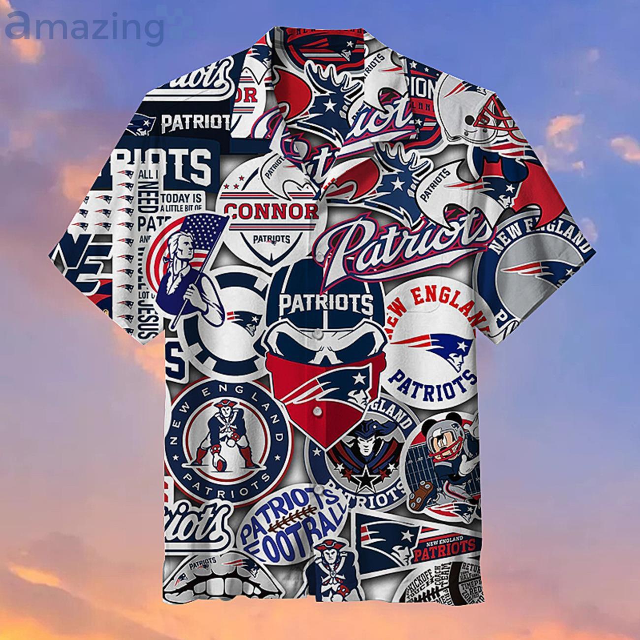 New England Patriots Striped Fans Gift Logo Sport Lover Hawaiian Shirt Product Photo 1